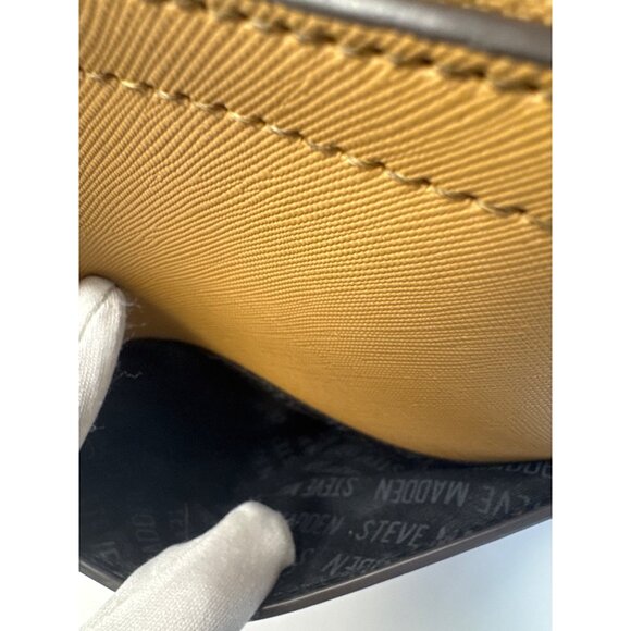 Steve Madden Tan Saffiano Dome Crossbody Bag With Chain Strap & Gold Accents - Picture 7 of 15